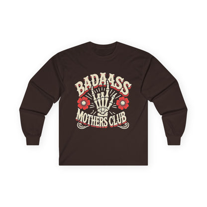 Long Sleeve Tee — Badass Mothers Club Skeleton Floral Graphic