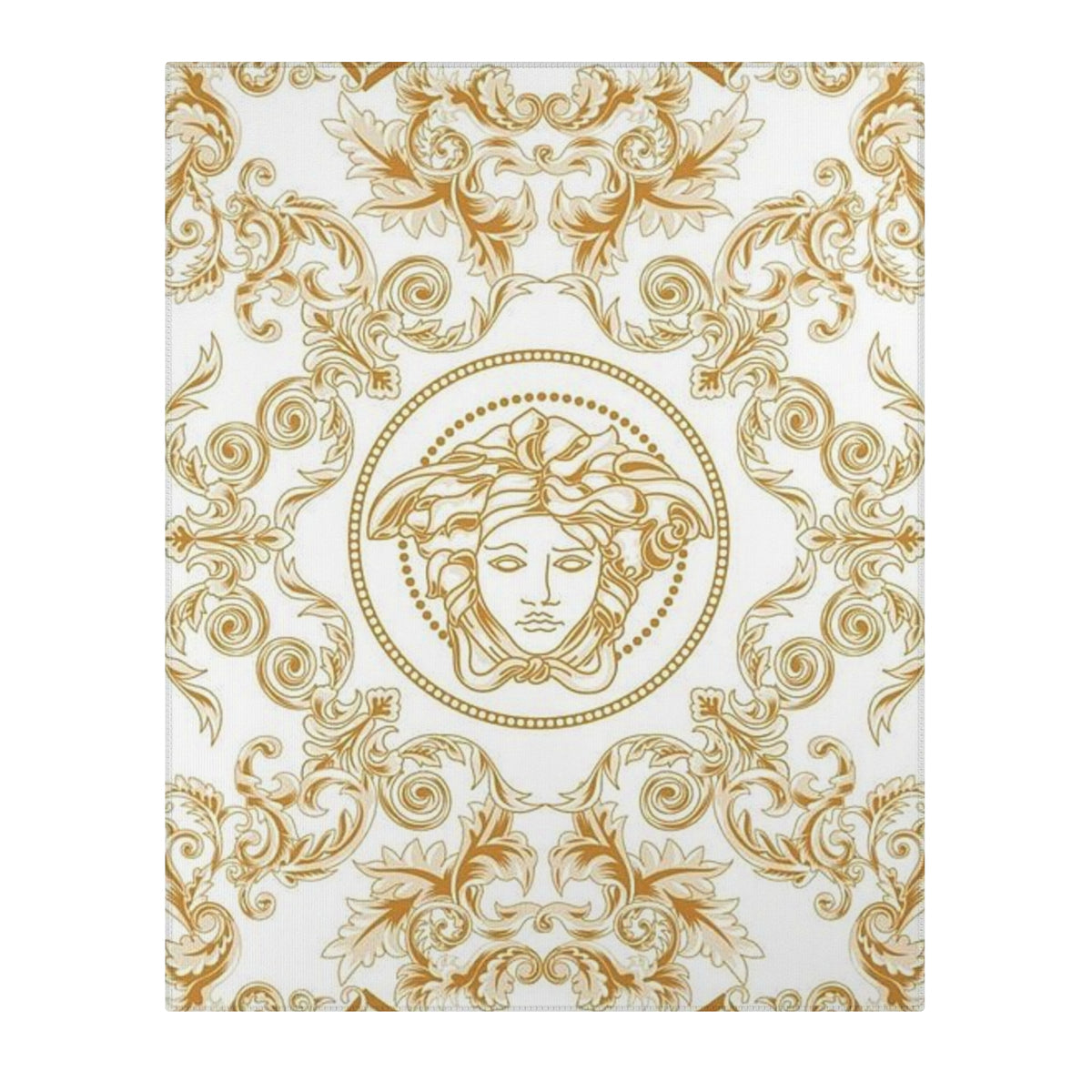 Baroque Medusa Area Rug – Gold Ornate Decorative Accent Rug