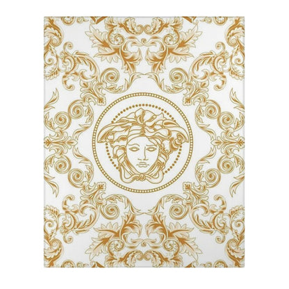 Baroque Medusa Area Rug – Gold Ornate Decorative Accent Rug