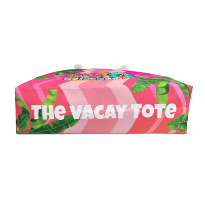 Tropical Chevron Vacay Tote Bag - Perfect for Travel & Beach Days