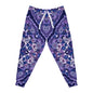 Purple Paisley Athletic Joggers — All-Over Print Casual Sweatpants