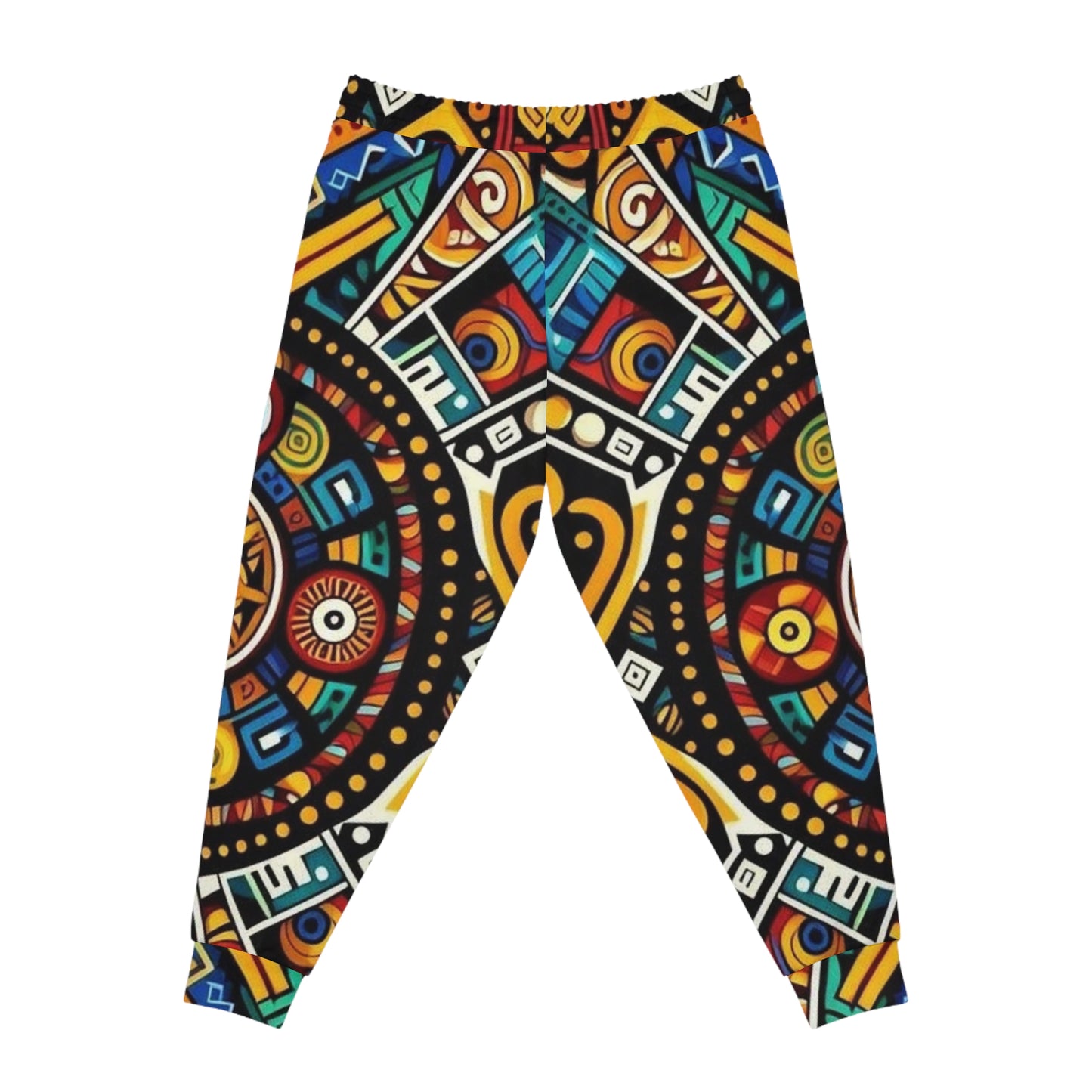 Tribal Orbit Athletic Joggers – Colorful Geometric All-Over Print