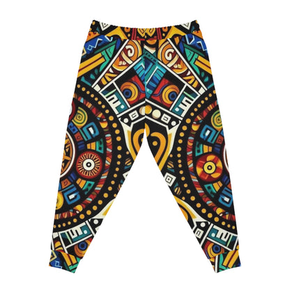 Tribal Orbit Athletic Joggers – Colorful Geometric All-Over Print