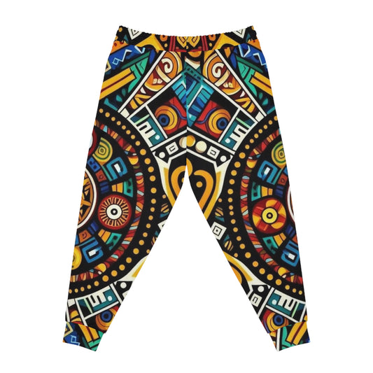 Tribal Orbit Athletic Joggers – Colorful Geometric All-Over Print