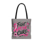 Breast Cancer Awareness Tote Bag — Fight Hope Cure Pink Ribbon Design