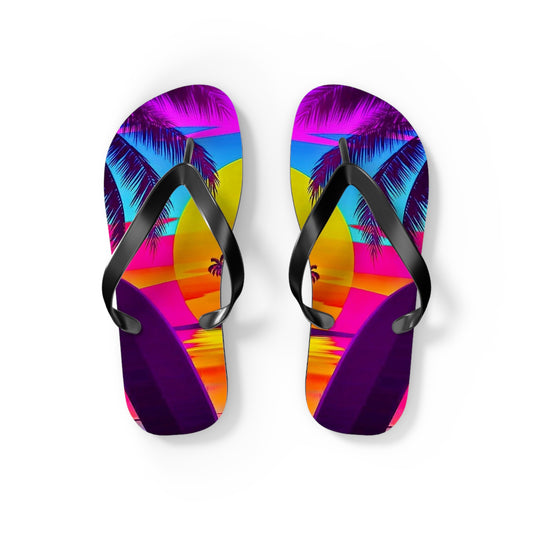 Tropical Sunset Flip Flops - Vibrant Beach Sandals for Summer Vibes