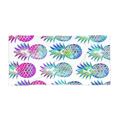 Tropical Pineapple Beach Towel – Colorful Summer Vibes for Pool Parties & Beach Days