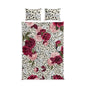 Floral Rose Duvet Cover Set — Pink & Burgundy Roses on Speckled Cream Cotton Bed Set