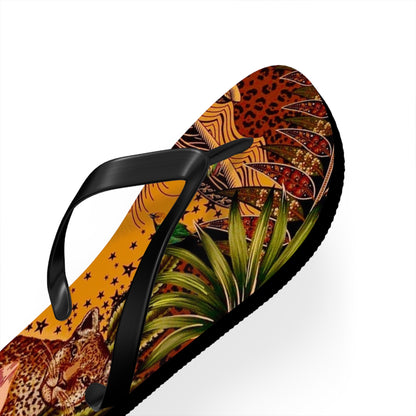 Tropical Leopard Flip Flops - Colorful Summer Footwear