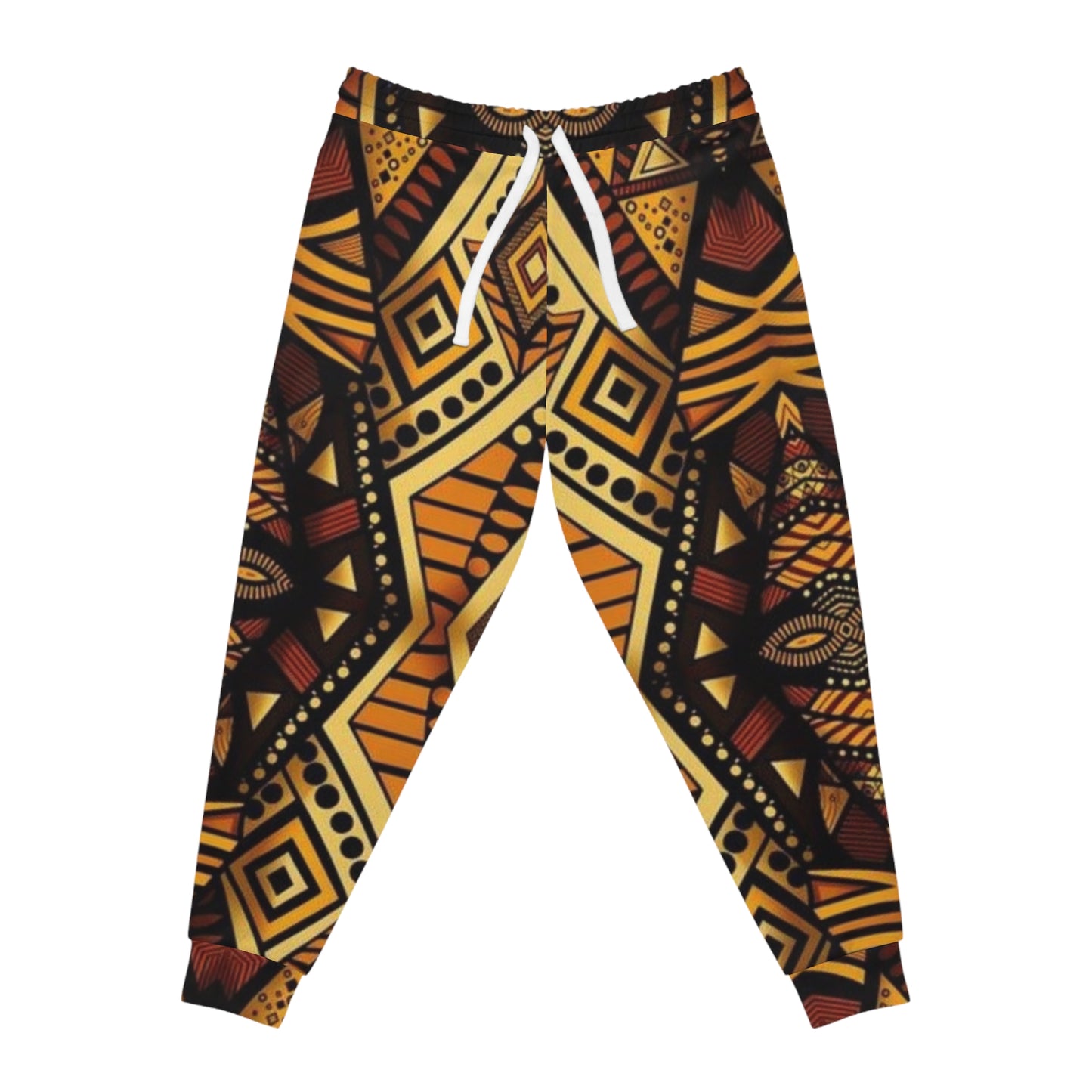 African Tribal Pattern Athletic Joggers — Bold Geometric AOP Sweatpants