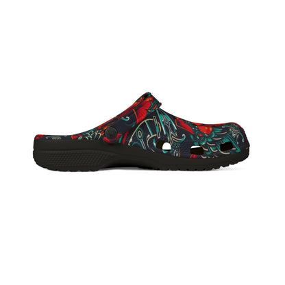 Colorful Floral Tattoo Print EVA Foam Clogs - Comfortable & Stylish Casual Footwear