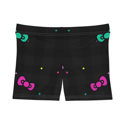 Black Plaid Women's Shorts