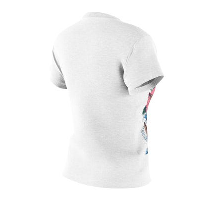 Salty Soul Damen Cut &amp; Sew T-Shirt – Maritimes Meerjungfrauen- und Blumendesign