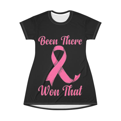 Breast Cancer Survivor T-Shirt Dress – "Been There Won That" Pink Ribbon
