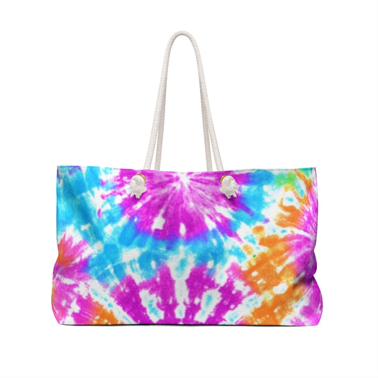 Colorful Tie-Dye Vacay Tote Bag - Perfect for Travel and Festivals