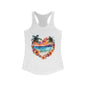Tropical Sunset Heart Racerback Tank Top - Perfect for Summer Vibes and Beach Days