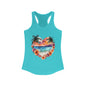 Tropical Sunset Heart Racerback Tank Top - Perfect for Summer Vibes and Beach Days