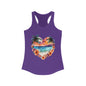 Tropical Sunset Heart Racerback Tank Top - Perfect for Summer Vibes and Beach Days