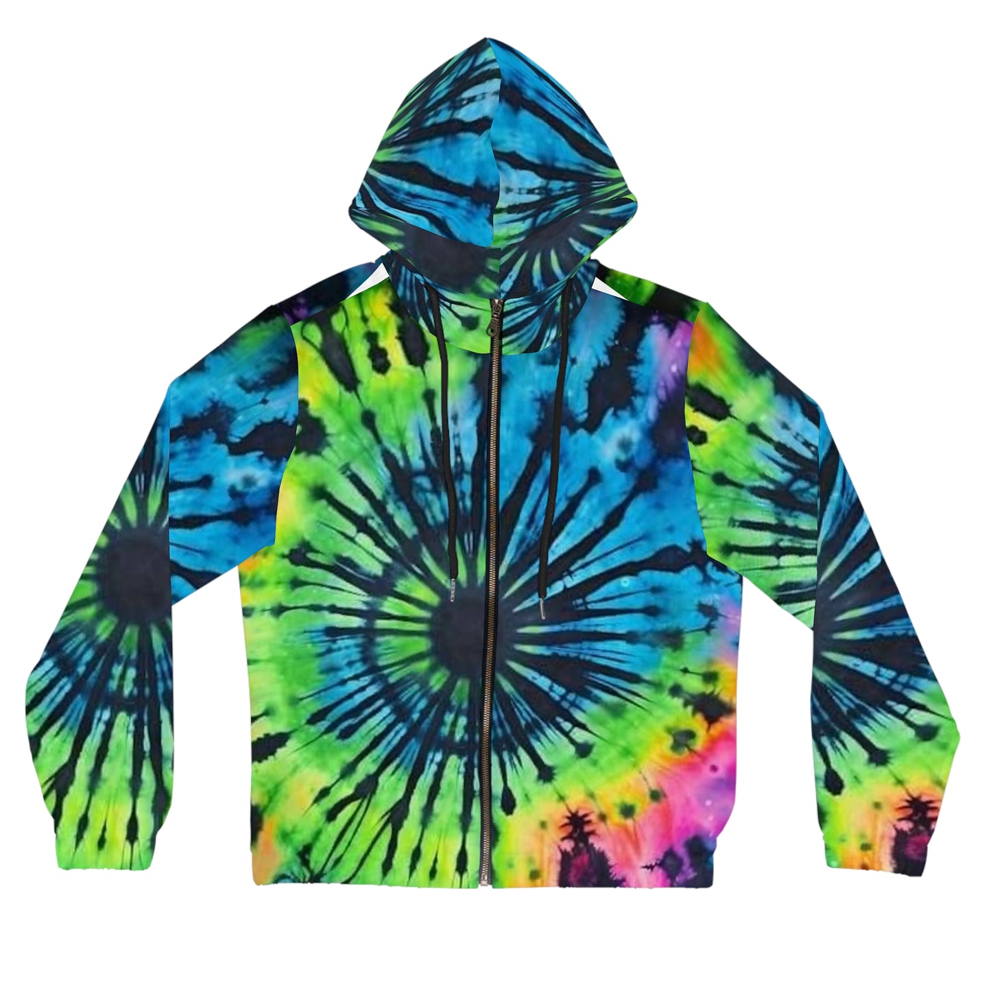 Colorful Tie-Dye Women's Full-Zip Hoodie - Cozy Casual Wear for Festivals, Lounging, or Everyday Style