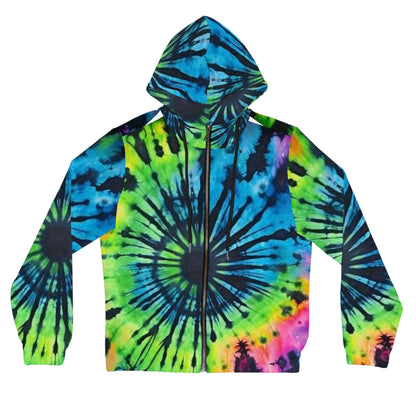 Colorful Tie-Dye Women's Full-Zip Hoodie - Cozy Casual Wear for Festivals, Lounging, or Everyday Style