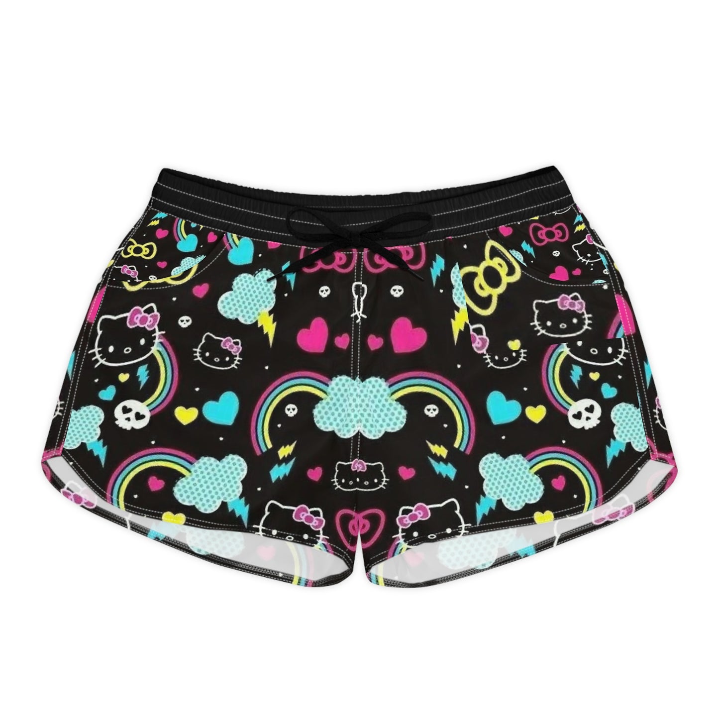 Hello Rainbow Kitty Women's Summer Shorts