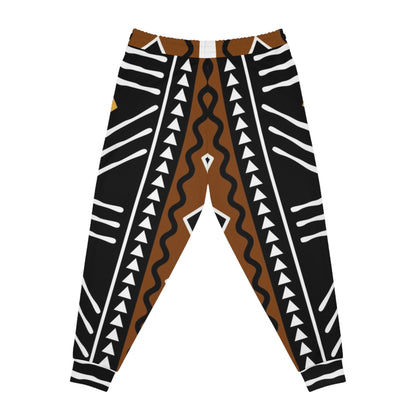 Tribal Mudcloth Print Athletic Joggers – Boho Afrocentric Lounge Pants
