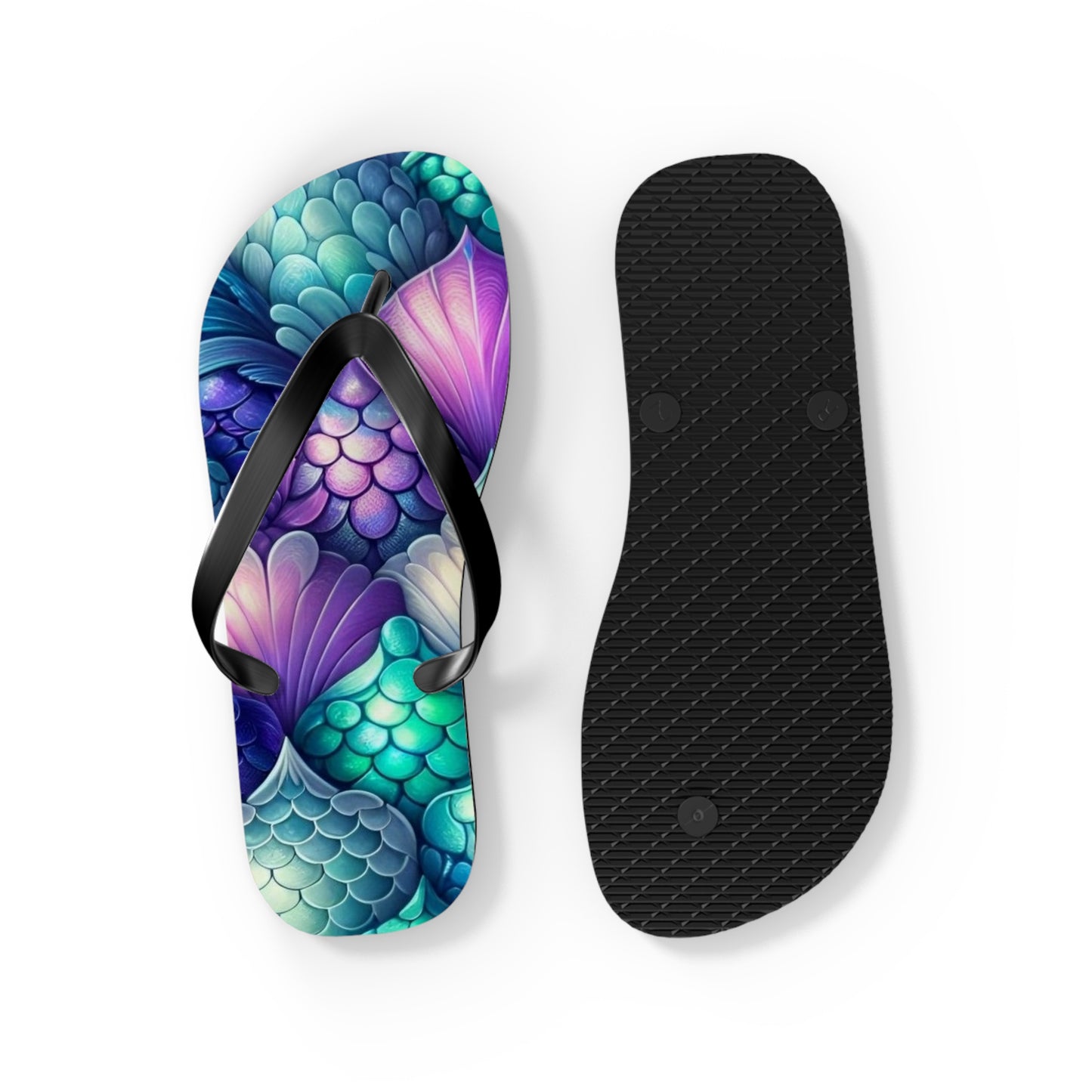 Vibrant Mermaid Scale Flip Flops for Summer Fun
