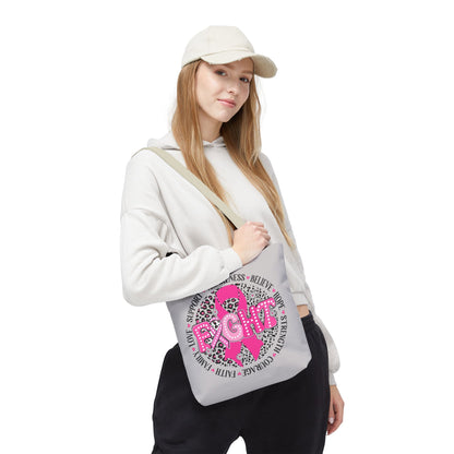Breast Cancer Awareness "Fight" Pink Ribbon Tote Bag
