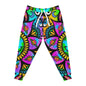 Colorful Mandala Athletic Joggers, Lounge Pants, Psychedelic Joggers, Festival Wear, Yoga Pants