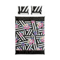 Floral Geometric Cotton Duvet Cover Set — Black & White Stripes with Pink Blooms