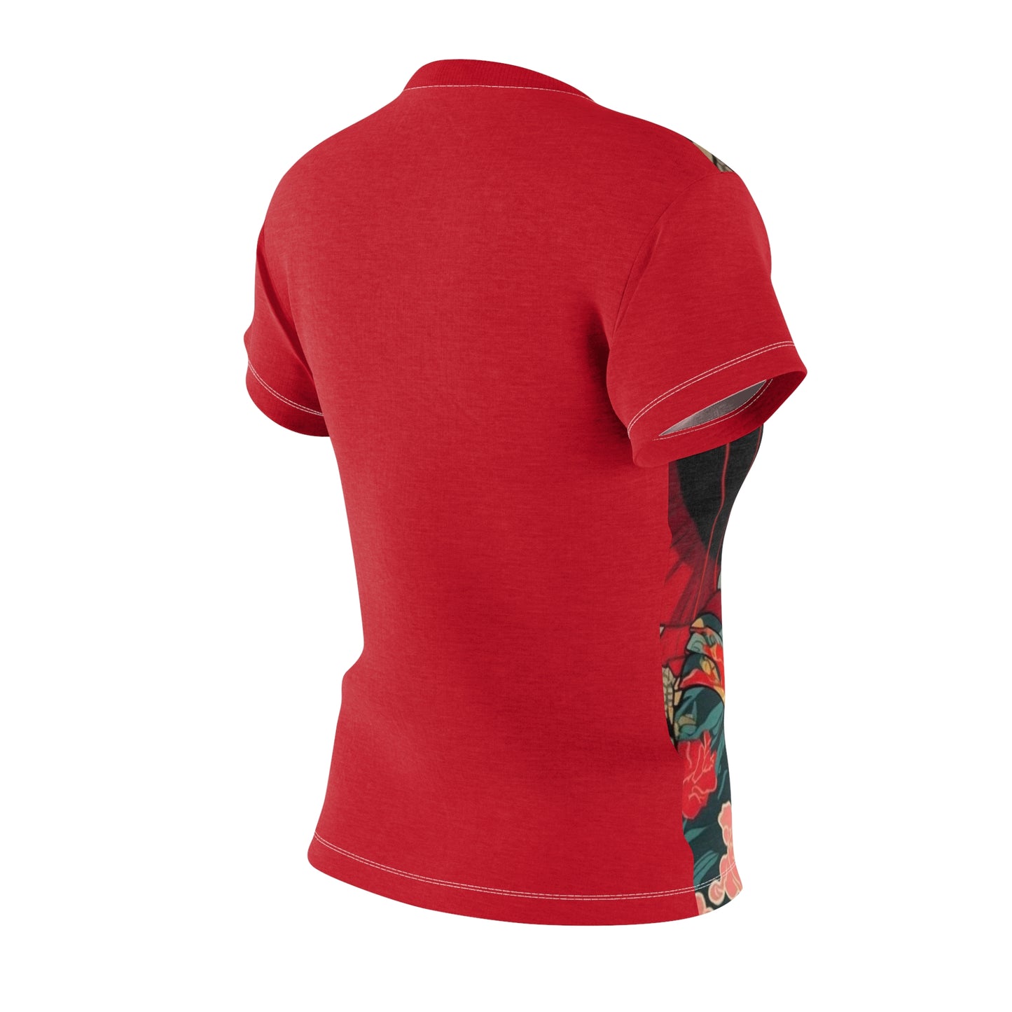 Geisha-Inspired Women's Tee - Vibrant Floral Design for Art Lovers