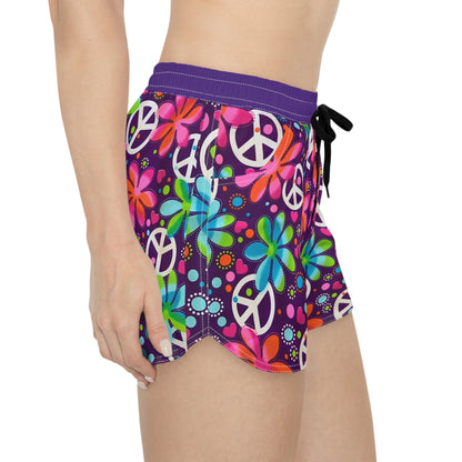 Flower Power Peace Sign Women's Summer Shorts