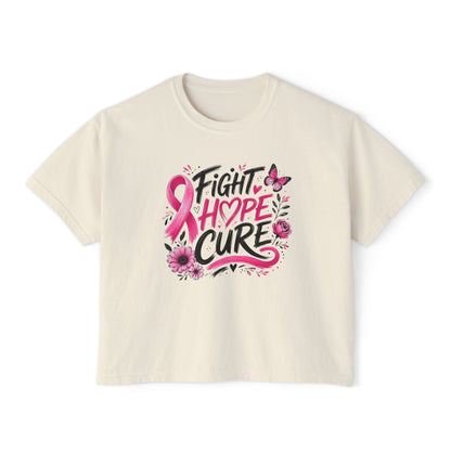 Fight Hope Cure Pink Ribbon Breast Cancer Awareness Tee