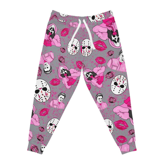 Pink Horror Pattern Jason & Lipstick Athletic Pants