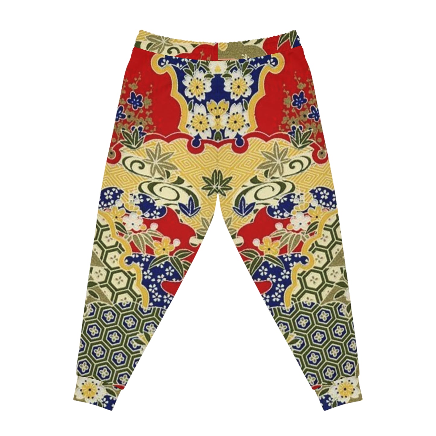 Vintage Floral Pattern Joggers — Japanese-Inspired All-Over Print Athletic Pants
