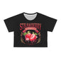 Strawberry Fields Crop Tee - Vintage Style Graphic T-Shirt for Summer Vibes