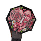 Foldable Umbrella — Pink Floral 'Darling' Design, Semi-Automatic Compact Rain Umbrella