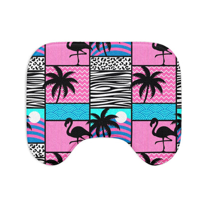 Tropical Flamingo Bath Mat Set — 3-Piece Pink Palm & Zebra Print Bathroom Rugs