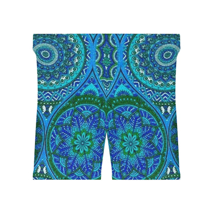 Women's Bohemian Print Biker Shorts - Vibrant Mandala Design for Active Lifestyle