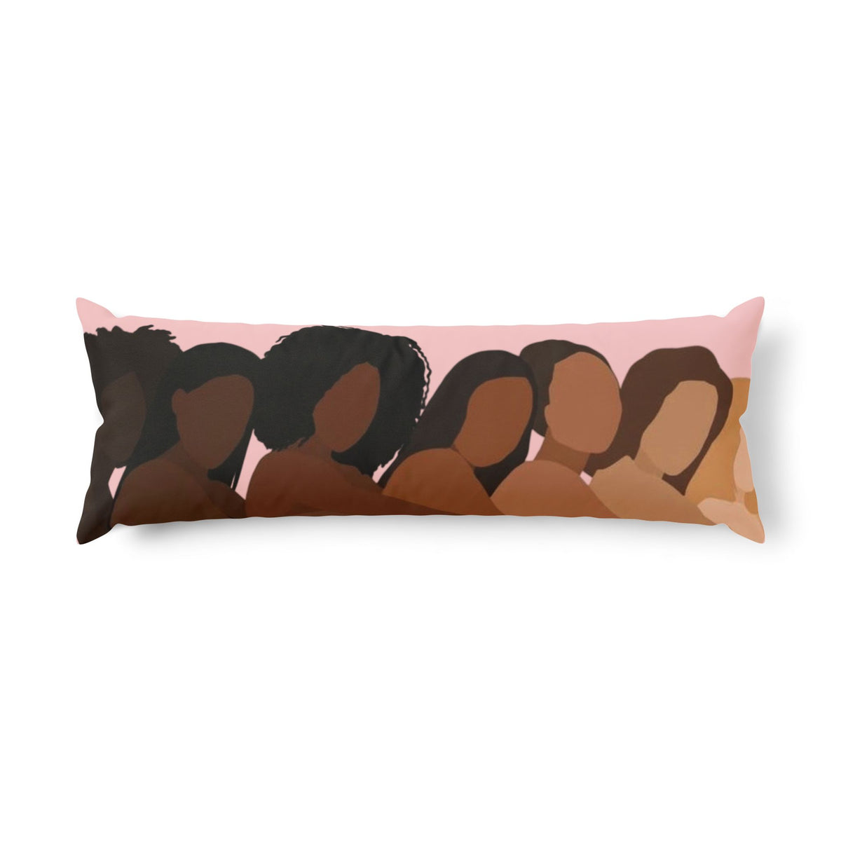 Body Pillow — Diverse Women Silhouette Long Pillow (Empowerment, Self-Love Gift)