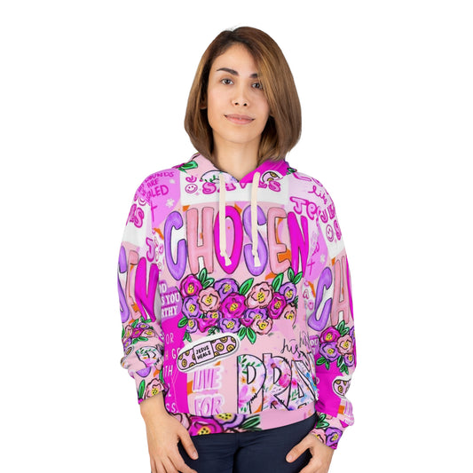Christian 'Chosen' Pink Hoodie — Jesus Saves All-Over Print