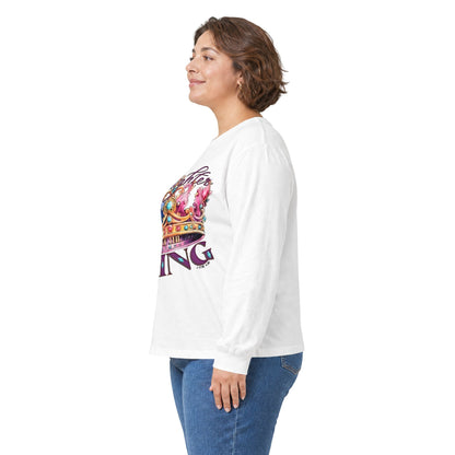 Daughters King Long Sleeve Tee — Watercolor Crown Graphic