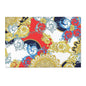 Baroque Scroll Area Rug — Red, Blue & Gold Ornate Accent Rug