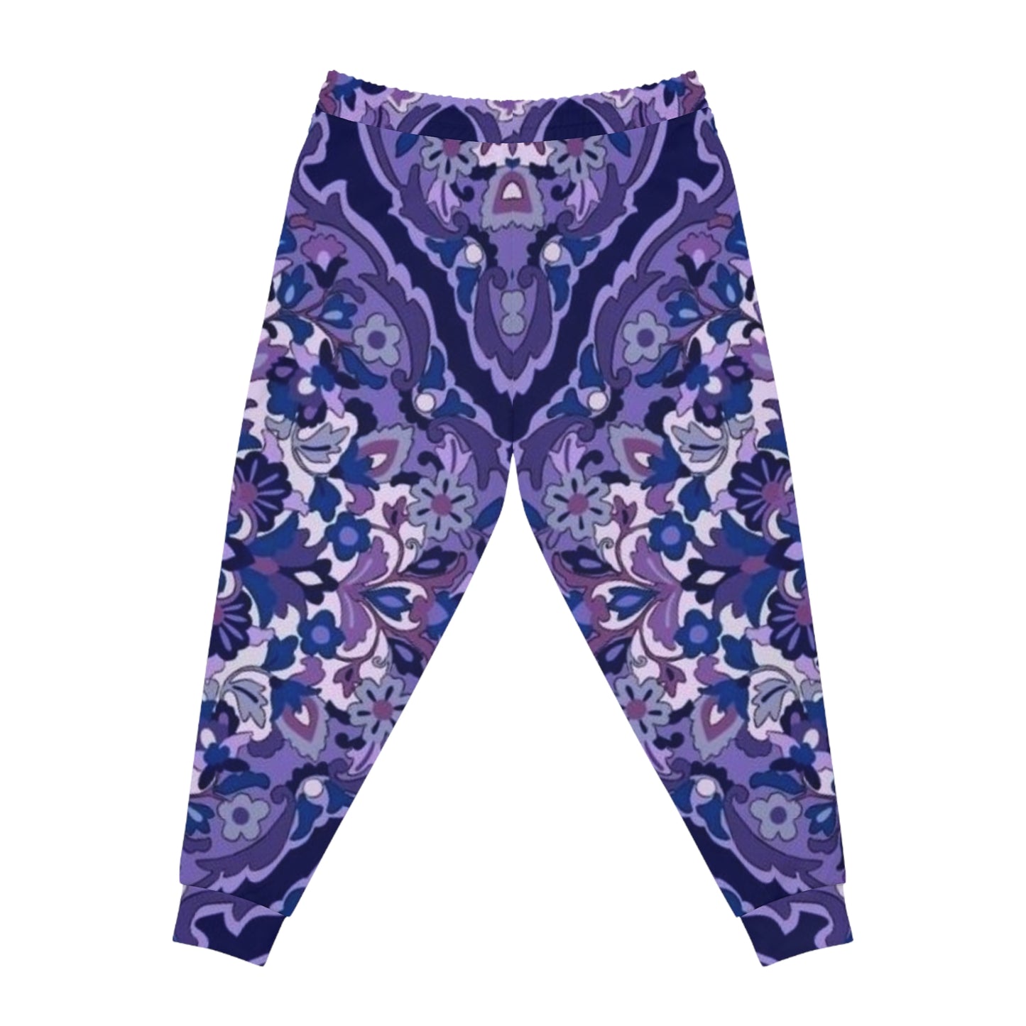 Purple Paisley Athletic Joggers — All-Over Print Casual Sweatpants