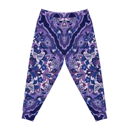 Purple Paisley Athletic Joggers — All-Over Print Casual Sweatpants