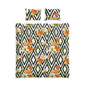 Floral Geometric Cotton Bed Set — Orange Lily Duvet Cover & Pillowcases