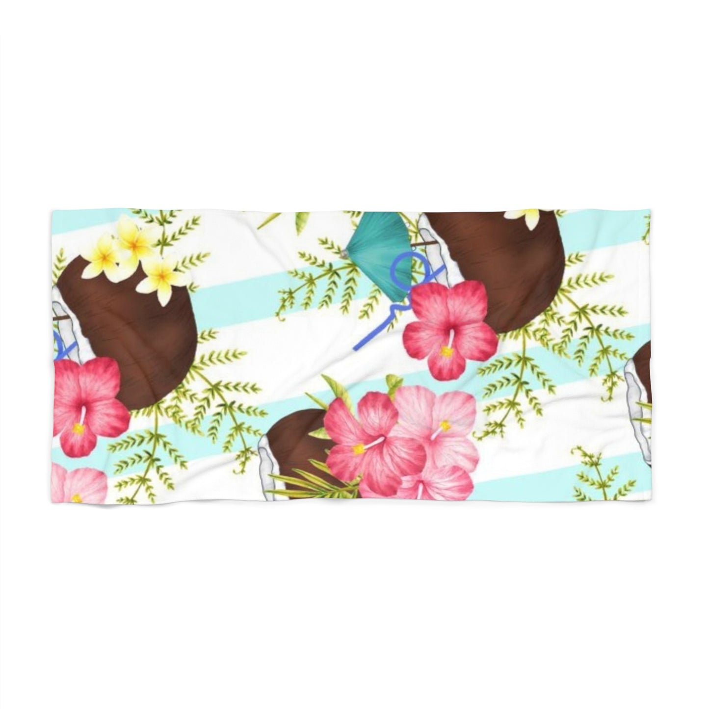 Tropical Paradise Beach Towel with Floral Design