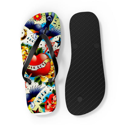 Colorful True Love Flip Flops - Stylish Summer Sandals for Beach Lovers