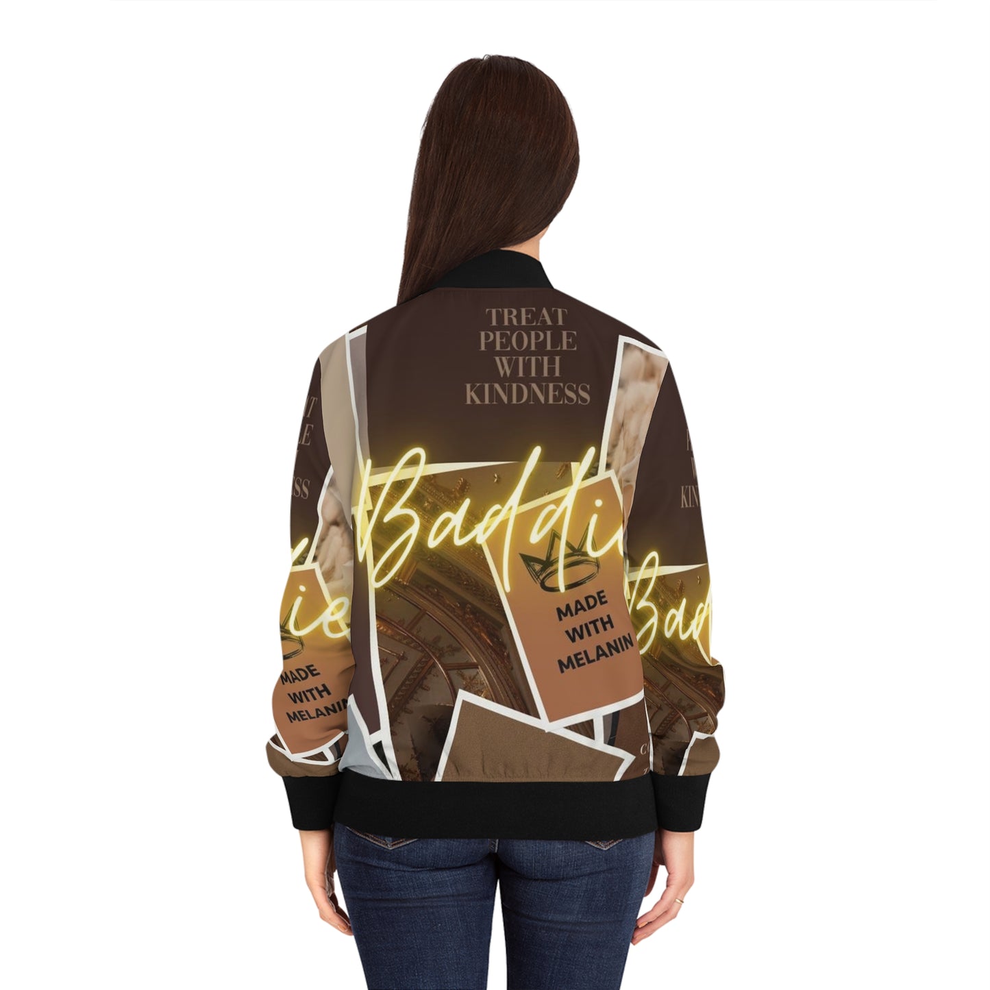 Baddie Neon Script Bomber Jacket