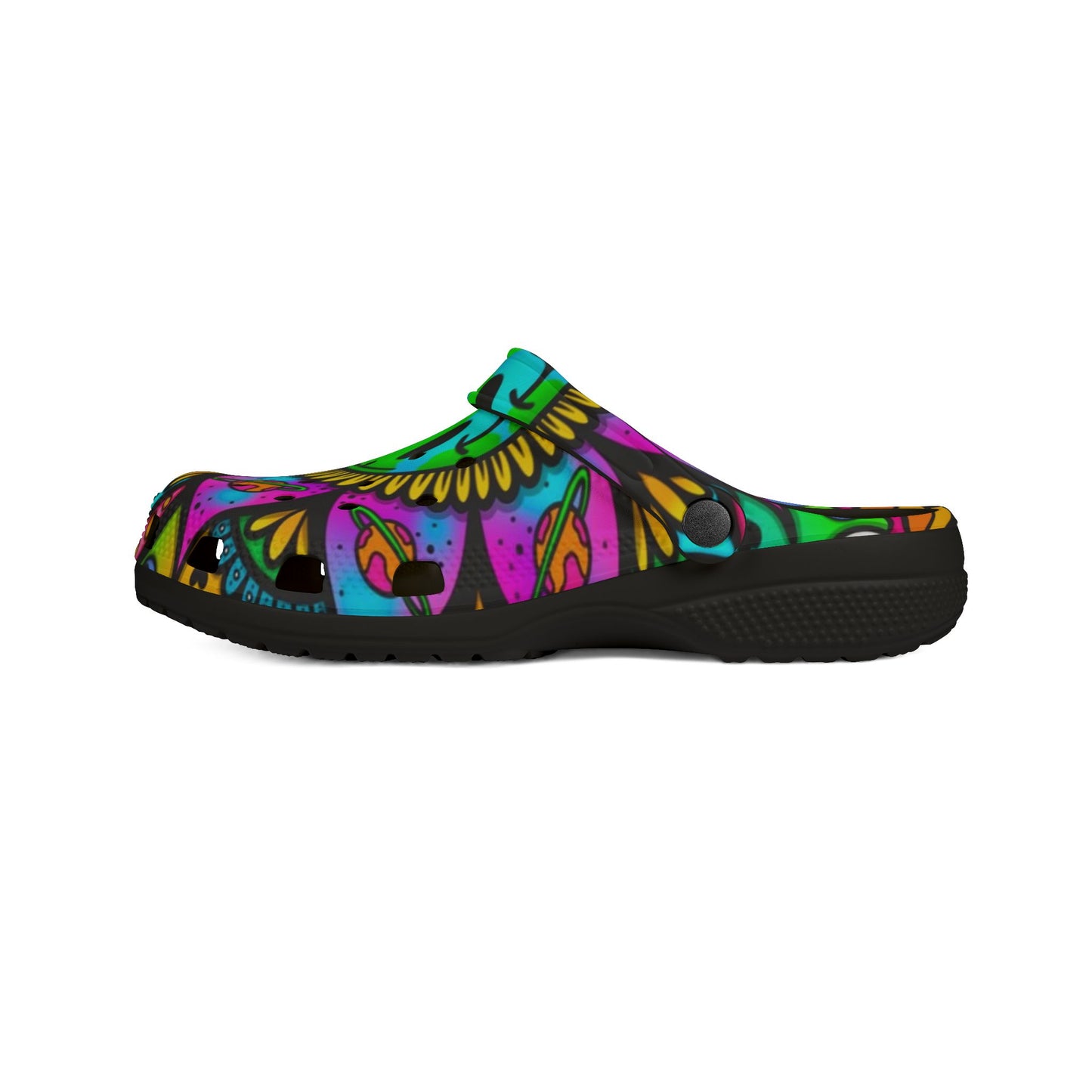 Trippy Vibes Sunflower Peace Sign Eva Foam Rubber Clogs